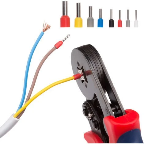 TECTAKE Pince à Sertir Accessoire Electricité Outillage à Main En Acier + 1200 Embouts Connecteurs - Noir/rouge 3 TECTAKE Pince à Sertir Accessoire Electricité Outillage à Main En Acier + 1200 Embouts Connecteurs - Noir/rouge – Image 3