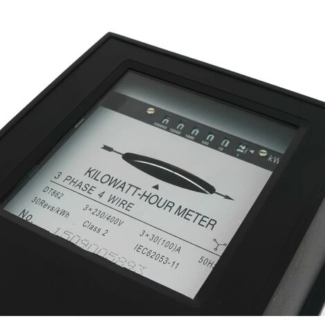 BeMatik - Compteur D'électricité 3 Phases 3x30A 230V 50Hz Plastique Noir 3 BeMatik - Compteur D'électricité 3 Phases 3x30A 230V 50Hz Plastique Noir – Image 3