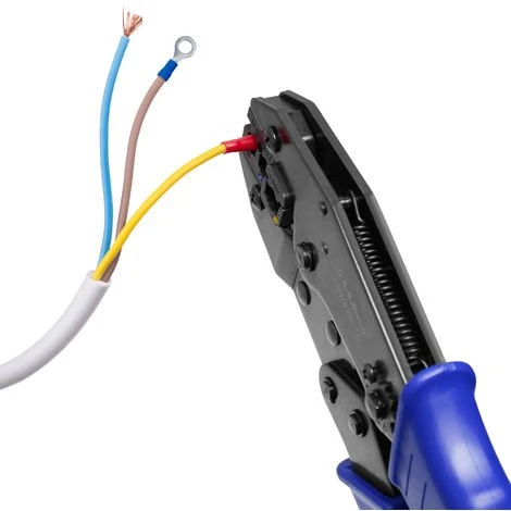 TECTAKE Pince à Sertir + 700 Cosses De Câble - Pince A Sertir, Sertissage, Pince A Sertir Plomberie - Bleu 2 TECTAKE Pince à Sertir + 700 Cosses De Câble - Pince A Sertir, Sertissage, Pince A Sertir Plomberie - Bleu – Image 2