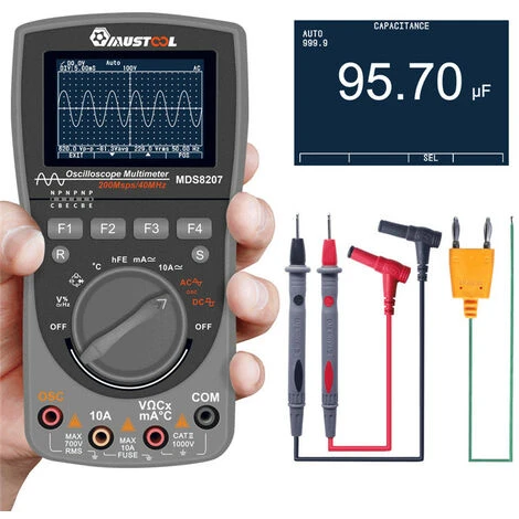 KINGSO Scopemètre De Stockage Numérique Mustool Intelligent Mds8207 Amélioré 2 En 1 Numérique 40 Mhz 200 Mps / S Oscilloscope Auto à Une Touche Osc 6000 Compteurs Multimètre Rms Vrai Dmm Testeur De Tension De Courant Ac / Dc Dmm 1 KINGSO Scopemètre De Stockage Numérique Mustool Intelligent Mds8207 Amélioré 2 En 1 Numérique 40 Mhz 200 Mps / S Oscilloscope Auto à Une Touche Osc 6000 Compteurs Multimètre Rms Vrai Dmm Testeur De Tension De Courant Ac / Dc Dmm