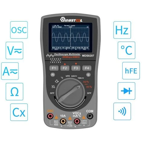 KINGSO Scopemètre De Stockage Numérique Mustool Intelligent Mds8207 Amélioré 2 En 1 Numérique 40 Mhz 200 Mps / S Oscilloscope Auto à Une Touche Osc 6000 Compteurs Multimètre Rms Vrai Dmm Testeur De Tension De Courant Ac / Dc Dmm 4 KINGSO Scopemètre De Stockage Numérique Mustool Intelligent Mds8207 Amélioré 2 En 1 Numérique 40 Mhz 200 Mps / S Oscilloscope Auto à Une Touche Osc 6000 Compteurs Multimètre Rms Vrai Dmm Testeur De Tension De Courant Ac / Dc Dmm – Image 4