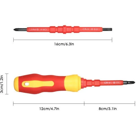 ASUPERMALL 7 En 1 1000V Changeable Isole Avec Phillips Ensemble Tournevis Magnetiques Et Outils De Reparation Slotted Bits Electricien Kit 2 ASUPERMALL 7 En 1 1000V Changeable Isole Avec Phillips Ensemble Tournevis Magnetiques Et Outils De Reparation Slotted Bits Electricien Kit – Image 2