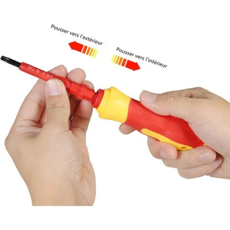 ASUPERMALL 7 En 1 1000V Changeable Isole Avec Phillips Ensemble Tournevis Magnetiques Et Outils De Reparation Slotted Bits Electricien Kit 3 ASUPERMALL 7 En 1 1000V Changeable Isole Avec Phillips Ensemble Tournevis Magnetiques Et Outils De Reparation Slotted Bits Electricien Kit – Image 3