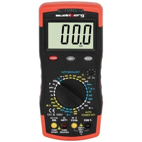 STEINBERG Multimètre Numérique Portatif Voltmètre AC/DC Testeur LCD HFE NCV 2000 Valeurs - Argent 2 STEINBERG Multimètre Numérique Portatif Voltmètre AC/DC Testeur LCD HFE NCV 2000 Valeurs - Argent – Image 2