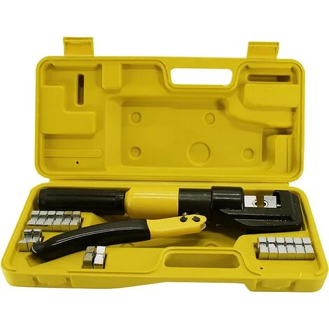 LITZEE (R) Pince à Sertir Hydraulique Pour Bornes De Câbles De Batterie Avec Outils De Sertissage (10 T) 1 LITZEE (R) Pince à Sertir Hydraulique Pour Bornes De Câbles De Batterie Avec Outils De Sertissage (10 T)