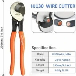 LITZEE Outils à Main Pince Coupante De Câble Fil Câble De Coupe Outils Câble De Haute Dureté Exploitent Cisailles à Pince, Matériau En Acier Dur 9 LITZEE Outils à Main Pince Coupante De Câble Fil Câble De Coupe Outils Câble De Haute Dureté Exploitent Cisailles à Pince, Matériau En Acier Dur -Outil de l'électricien Soldes 2022 27115004 5