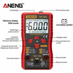 Aneng M118A Auto Allant Multimetre Numerique De Haute Precision Trms 6000 Comtes Tension Courant Ohm Diode Multi Testeur Capacitance 8 Aneng M118A Auto Allant Multimetre Numerique De Haute Precision Trms 6000 Comtes Tension Courant Ohm Diode Multi Testeur Capacitance -Outil de l'électricien Soldes 2022 27969437 4