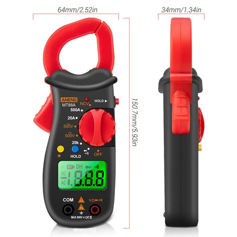 Multimetre Numerique ANENG MT88A 1999 Multimetre A Pince De Comptage Avec Batterie Et Expedition USB Blanc 5 Multimetre Numerique ANENG MT88A 1999 Multimetre A Pince De Comptage Avec Batterie Et Expedition USB Blanc – Image 5