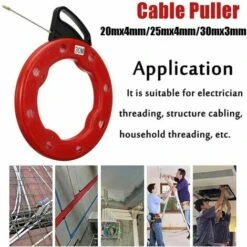 INSMA 30M 3mm Extracteur Trainage Fibre De Verre Cable Tire-fil Rodder électricien -Outil de l'électricien Soldes 2022 28058483 4