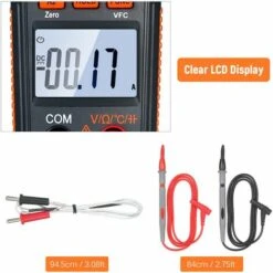 Pince Amperemetrique NJTY 600A AC / DC Valeur AC True RMS Gamme Automatique Modele 208D (livresans Batterie) -Outil de l'électricien Soldes 2022 28384198 4