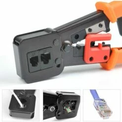 BRIDAY RJ45 Outil De Sertissage Pour RJ11 / RJ12 Réseau Et Câbles Téléphoniques - Outil De Sertissage 3-en-1 Télécom Modulaire Pince De Câble Réseau Pince à Sertir à Cliquet Pour Câble Réseau 6P / 8P 8 BRIDAY RJ45 Outil De Sertissage Pour RJ11 / RJ12 Réseau Et Câbles Téléphoniques - Outil De Sertissage 3-en-1 Télécom Modulaire Pince De Câble Réseau Pince à Sertir à Cliquet Pour Câble Réseau 6P / 8P -Outil de l'électricien Soldes 2022 28492358 4