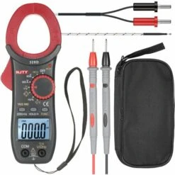 Pince Amperemetrique NJTY 328D 6000 Affichage De Comptage, Mesure Le Courant Alternatif + Tension Alternative Et Continue + Temperature + Resistance + Frequence + Capacite + Cycle De Service + Diode + Marche-arret Livraison Sans Batterie