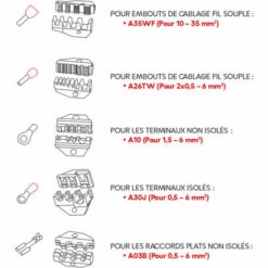AUTOBEST Pince à Sertir Les Cosses - Connecteurs Isolés Et Non Isolés 280 Mm 9 AUTOBEST Pince à Sertir Les Cosses - Connecteurs Isolés Et Non Isolés 280 Mm -Outil de l'électricien Soldes 2022 30032130 5