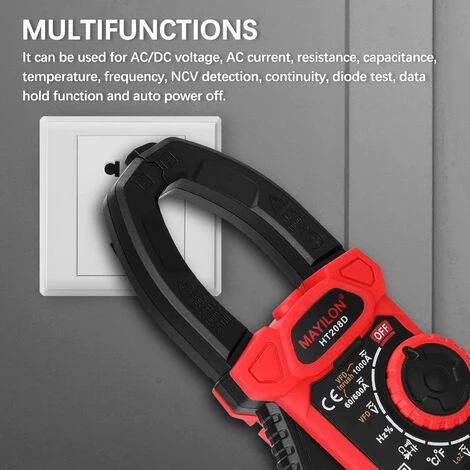 MAYILON Ht208D Pince Multimetre Ac Courant Tension Courant Temperature Diode Continuite Ncv Test Multifonctions Multimetre 5 MAYILON Ht208D Pince Multimetre Ac Courant Tension Courant Temperature Diode Continuite Ncv Test Multifonctions Multimetre – Image 5
