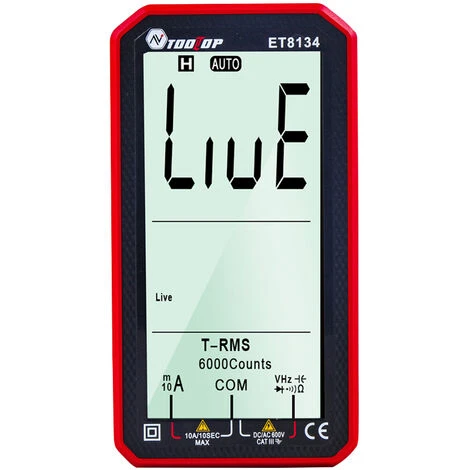 TOOLTOP ET8134 Multimetre A Ecran Haute Definition LCD Portable De 4,7 Pouces Tension Continue Et Courant Tension Alternative Et Courant De Livraison Sans Batterie Version Rouge 2 TOOLTOP ET8134 Multimetre A Ecran Haute Definition LCD Portable De 4,7 Pouces Tension Continue Et Courant Tension Alternative Et Courant De Livraison Sans Batterie Version Rouge – Image 2