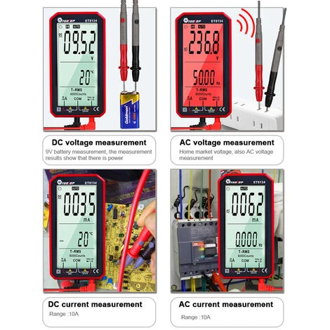 TOOLTOP ET8134 Multimetre A Ecran Haute Definition LCD Portable De 4,7 Pouces Tension Continue Et Courant Tension Alternative Et Courant De Livraison Sans Batterie Version Rouge 5 TOOLTOP ET8134 Multimetre A Ecran Haute Definition LCD Portable De 4,7 Pouces Tension Continue Et Courant Tension Alternative Et Courant De Livraison Sans Batterie Version Rouge – Image 5