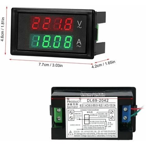 HAPPYSHOPPING DL69-2042 Amperemetre Voltmetre A Affichage Numerique AC Numerique De Haute Precision A Double Affichage 4 HAPPYSHOPPING DL69-2042 Amperemetre Voltmetre A Affichage Numerique AC Numerique De Haute Precision A Double Affichage – Image 4