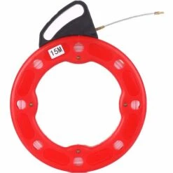 HAPPYSHOPPING Extracteur De Cable Electrique Conducteur D'extracteur De Bobine De Bande De Poisson De Fibre De Verre De 15M Avec Le Cas D'impact Extracteur De Fil Electrique Ou De Communication Utilisation Pour Le Plafond De Cloison Seche Sous Le Conduit Ou Le Tuyau De