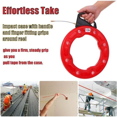HAPPYSHOPPING Extracteur De Cable Electrique Conducteur D'extracteur De Bobine De Bande De Poisson De Fibre De Verre De 15M Avec Le Cas D'impact Extracteur De Fil Electrique Ou De Communication Utilisation Pour Le Plafond De Cloison Seche Sous Le Conduit Ou Le Tuyau De 3 HAPPYSHOPPING Extracteur De Cable Electrique Conducteur D'extracteur De Bobine De Bande De Poisson De Fibre De Verre De 15M Avec Le Cas D'impact Extracteur De Fil Electrique Ou De Communication Utilisation Pour Le Plafond De Cloison Seche Sous Le Conduit Ou Le Tuyau De – Image 3