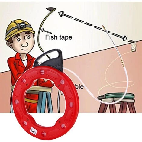 HAPPYSHOPPING Extracteur De Cable Electrique Conducteur D'extracteur De Bobine De Bande De Poisson De Fibre De Verre De 15M Avec Le Cas D'impact Extracteur De Fil Electrique Ou De Communication Utilisation Pour Le Plafond De Cloison Seche Sous Le Conduit Ou Le Tuyau De 5 HAPPYSHOPPING Extracteur De Cable Electrique Conducteur D'extracteur De Bobine De Bande De Poisson De Fibre De Verre De 15M Avec Le Cas D'impact Extracteur De Fil Electrique Ou De Communication Utilisation Pour Le Plafond De Cloison Seche Sous Le Conduit Ou Le Tuyau De – Image 5