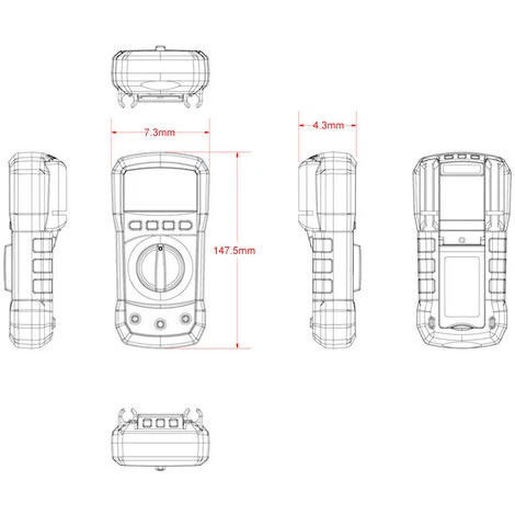ASUPERMALL Adm01 Dmm Multimetre Numerique A Main Affichage Lcd Plage Automatique Tension Ac/Dc Mesureur De Temperature Double Isolation Protection Courant, Resistance, Continuite, Frequence; Tests Diodes, Transistors, Lac Bleu 4 ASUPERMALL Adm01 Dmm Multimetre Numerique A Main Affichage Lcd Plage Automatique Tension Ac/Dc Mesureur De Temperature Double Isolation Protection Courant, Resistance, Continuite, Frequence; Tests Diodes, Transistors, Lac Bleu – Image 4