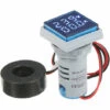 HAPPYSHOPPING Mini Voltmetre-amperemetre Numerique Carre Voltametre Amperemetre Voltmetre Double Affichage A LED Indicateur De Compteur De Tension Et De Courant Moniteur AC Panel Meter AC60-500V AC0-100A, Modele: Bleu - Modele:Bleu