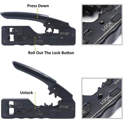 TRIOMPHE RJ45 Pince à Sertir Outil De Sertissage De Réseau Professionnel Pour Prises De Câble Ethernet RJ45 Cat7 Cat6a Cat6 Cat5 RJ11 3 TRIOMPHE RJ45 Pince à Sertir Outil De Sertissage De Réseau Professionnel Pour Prises De Câble Ethernet RJ45 Cat7 Cat6a Cat6 Cat5 RJ11 – Image 3