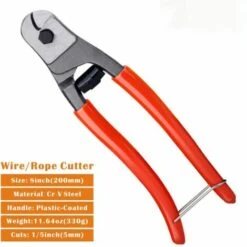 BETTERLIFE Pince Coupe-câble 205mm Acier Au Chrome Vanadium Coupeur, Convient Pour Couper Les Câbles En Cuivre, Câble En Fil D'acier, En Aluminium Et Les Câbles Electriques，（1 Pièce） -Outil de l'électricien Soldes 2022 39989300 5