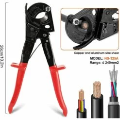 TRIOMPHE TRIO Coupe-câble à Cliquet HS 325A - Pour Couper Jusqu'à 240 Mm² - Pour Aluminium Et Cuivre（1 Article） -Outil de l'électricien Soldes 2022 40103389 5