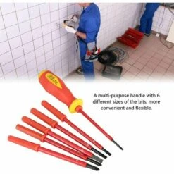 TRIOMPHE Jeu Tournevis D'Electricien Isolés 7pcs / Set Multifonction Isolé Sous La Croix Tournevis Professionnels électricien Avec Sac De Rangement Set -Outil de l'électricien Soldes 2022 40295872 5