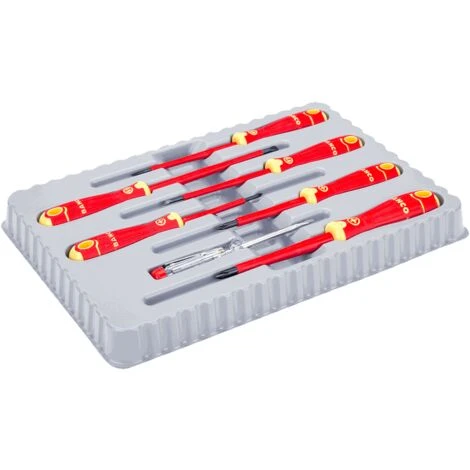Bahco - Jeu De 7 Tournevis Isolés VDE BahcoFit, Avec Manche Multi-composants Et Testeur De Tension 150-250 V - B220.027 1 Bahco - Jeu De 7 Tournevis Isolés VDE BahcoFit, Avec Manche Multi-composants Et Testeur De Tension 150-250 V - B220.027