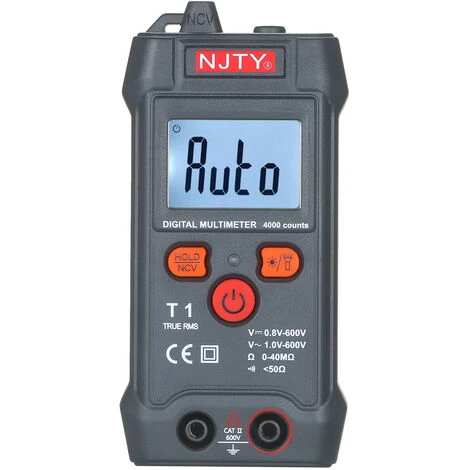NJTY Multimetre Numerique LCD De La Taille D'une Paume Gamme Automatique NCV 4000 Comptes True RMS Testeur Universel Intelligent 600V Voltmetre Ohm Et Testeur De Tension Mesurant La Resistance De Tension AC / DC Buzzer ON-OFF, Modele: Noir 1 NJTY Multimetre Numerique LCD De La Taille D'une Paume Gamme Automatique NCV 4000 Comptes True RMS Testeur Universel Intelligent 600V Voltmetre Ohm Et Testeur De Tension Mesurant La Resistance De Tension AC / DC Buzzer ON-OFF, Modele: Noir