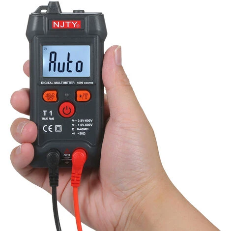 NJTY Multimetre Numerique LCD De La Taille D'une Paume Gamme Automatique NCV 4000 Comptes True RMS Testeur Universel Intelligent 600V Voltmetre Ohm Et Testeur De Tension Mesurant La Resistance De Tension AC / DC Buzzer ON-OFF, Modele: Noir 5 NJTY Multimetre Numerique LCD De La Taille D'une Paume Gamme Automatique NCV 4000 Comptes True RMS Testeur Universel Intelligent 600V Voltmetre Ohm Et Testeur De Tension Mesurant La Resistance De Tension AC / DC Buzzer ON-OFF, Modele: Noir – Image 5