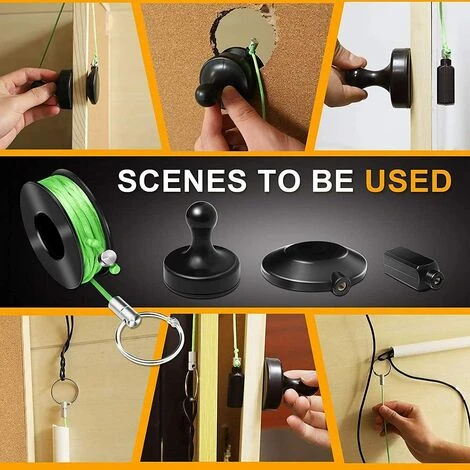 LANGRAY Tire Fil Magnetique, Ensemble De Tire-Fils MagnéTiques Avec Utilisé Pour ELectricien/Dispositif De Course De CâBle De RéParation Cadeau Pour Mari/PèRe 2 LANGRAY Tire Fil Magnetique, Ensemble De Tire-Fils MagnéTiques Avec Utilisé Pour ELectricien/Dispositif De Course De CâBle De RéParation Cadeau Pour Mari/PèRe – Image 2