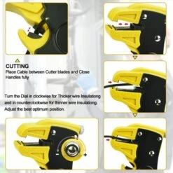 TANABATA Pince à Dénuder Pince à Dénuder Automatique De 0,2 à 6 Mm - Pince à Dénuder Réglable Et Isolée - Pour Réparation électrique Domestique Industrielle Professionnelle (jaune-noir) 9 TANABATA Pince à Dénuder Pince à Dénuder Automatique De 0,2 à 6 Mm - Pince à Dénuder Réglable Et Isolée - Pour Réparation électrique Domestique Industrielle Professionnelle (jaune-noir) -Outil de l'électricien Soldes 2022 43012238 5