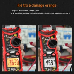 ELLE Pince Ampèremétrique Numerique AC/DC, 0-600A Multimetre Professionnel TRMS, Mesure Courant/Tension/Diode/Température/Résistance/Fréquence/Diode/Capacité/Rapport Cyclique/LPF/Low-Z -Outil de l'électricien Soldes 2022 43637396 4