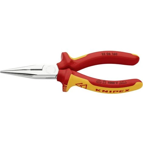 Knipex 25 06 160 VDE Pince Plate à Becs Ronds Droite 160 Mm 1 Knipex 25 06 160 VDE Pince Plate à Becs Ronds Droite 160 Mm