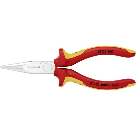 Knipex 25 06 160 VDE Pince Plate à Becs Ronds Droite 160 Mm 2 Knipex 25 06 160 VDE Pince Plate à Becs Ronds Droite 160 Mm – Image 2