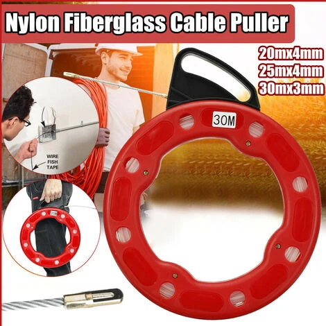 30M 3mm Extracteur Trainage Fibre De Verre Câble Tire-fil Rodder électricien Jmax 1 30M 3mm Extracteur Trainage Fibre De Verre Câble Tire-fil Rodder électricien Jmax