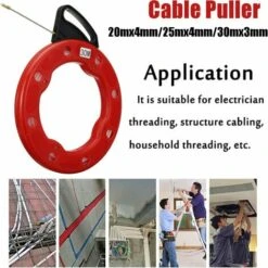 30M 3mm Extracteur Trainage Fibre De Verre Câble Tire-fil Rodder électricien Jmax 7 30M 3mm Extracteur Trainage Fibre De Verre Câble Tire-fil Rodder électricien Jmax -Outil de l'électricien Soldes 2022 44650348 4