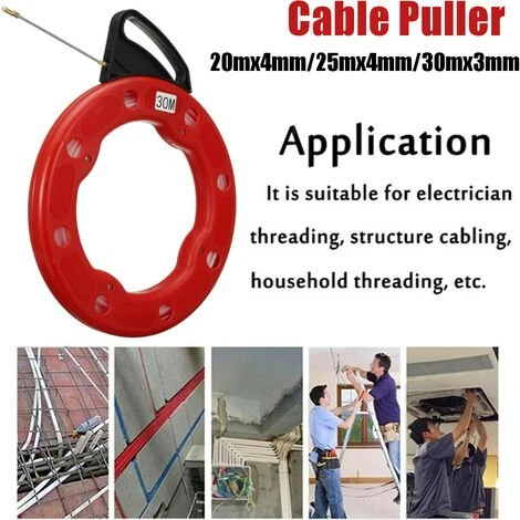 30M 3mm Extracteur Trainage Fibre De Verre Câble Tire-fil Rodder électricien Jmax 4 30M 3mm Extracteur Trainage Fibre De Verre Câble Tire-fil Rodder électricien Jmax – Image 4