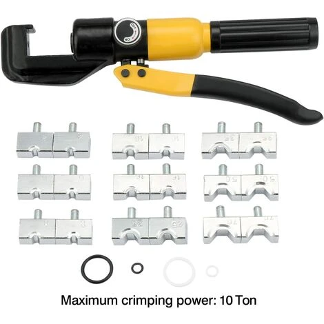 Pinces à Sertir 10 Tonnes 9 Matrices Coffret De Pince à Sertir Hydraulique ,Outil De Sertissage Hydraulique, Pince à Sertir Per Les Bornes à Cliquet Pour Câble 4-70 Mm² GrooFoo 2 Pinces à Sertir 10 Tonnes 9 Matrices Coffret De Pince à Sertir Hydraulique ,Outil De Sertissage Hydraulique, Pince à Sertir Per Les Bornes à Cliquet Pour Câble 4-70 Mm² GrooFoo – Image 2