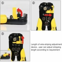 SUN FLOWER Pince à Dénuder, Pince à Coupe-câbles Dénudeur De Fils Automatique Réglable Multifonctionnel Dénudeur De Fils Pour Les Cables AWG10-24(0,2~6.0mm²), Pince à Sertir Dénudeur -Outil de l'électricien Soldes 2022 44830922 4
