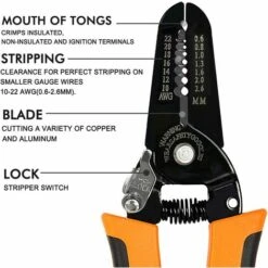 Pince à Dénuder De Précision, Betterlife Wire Pince Coupante Pince Coupante Outil De Réparation Avec Build-in Coupe-câble Et Trous De Looping Pince à Sertir Pour，1 Pcs -Outil de l'électricien Soldes 2022 45634917 3