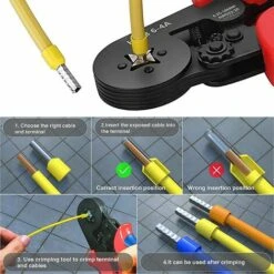 Betterlife Pince à Sertir Cosses Électriques Avec 1200 Bornes Cosse Isolées à Sertir De 0.25mm² à 10mm² Outil De Sertissage De Fil Kit Autoréglable Embouts De Câblage Electricien Professionnel（1 Pcs） -Outil de l'électricien Soldes 2022 45718638 4