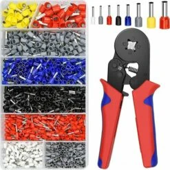 Betterlife 1250Pcs Kit De Pinces à Sertir Cosse Electriques à Sertir De AWG23-7/0.25~10mm² Outil De Sertissage De Fil à Cliquet Auto Ajustable Avec Pince électricien Pour Câble Bricolage