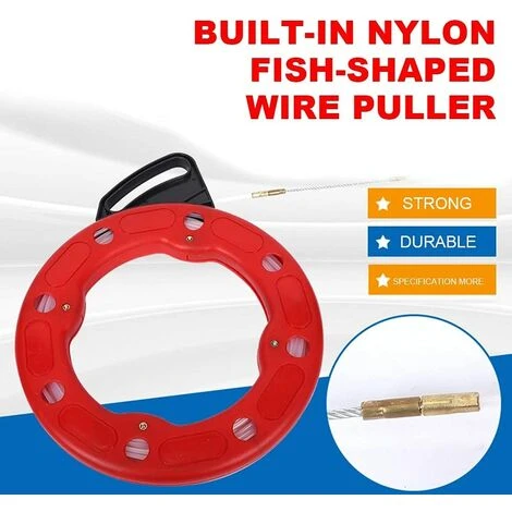 Betterlife 30M Extracteur De Fil Bulit En Nylon Ruban De Poisson Forme Rétractable Conduit Rodder Tirant L'extracteur De Câble De Fil De Ménage Pour électricien 4mm 30m 2 Betterlife 30M Extracteur De Fil Bulit En Nylon Ruban De Poisson Forme Rétractable Conduit Rodder Tirant L'extracteur De Câble De Fil De Ménage Pour électricien 4mm 30m – Image 2