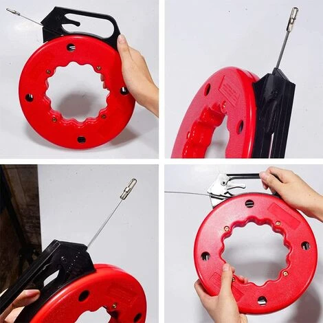 Betterlife 30M Extracteur De Fil Bulit En Nylon Ruban De Poisson Forme Rétractable Conduit Rodder Tirant L'extracteur De Câble De Fil De Ménage Pour électricien 4mm 30m 4 Betterlife 30M Extracteur De Fil Bulit En Nylon Ruban De Poisson Forme Rétractable Conduit Rodder Tirant L'extracteur De Câble De Fil De Ménage Pour électricien 4mm 30m – Image 4