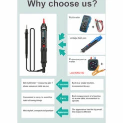 Multimètre, Ohmmètre Et Ampèremètre KKMoon Grand écran Mini Multimètre Intelligent Portable Vrai Multimètre Numérique RMS - Km99 -Outil de l'électricien Soldes 2022 47158559 5