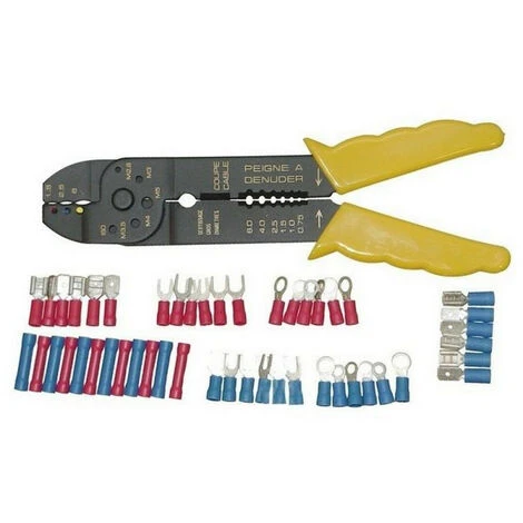 CASTEELS ASSORTIMENT DE 48 COSSES ELECTRIQUES ET PINCE A SERTIR 1 CASTEELS ASSORTIMENT DE 48 COSSES ELECTRIQUES ET PINCE A SERTIR